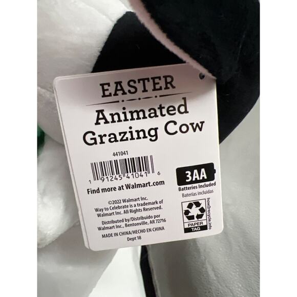 Animated Singing Easter Theme Plush Funny Cow Stuffed Animal Toy 11" New - Picture 6 of 7